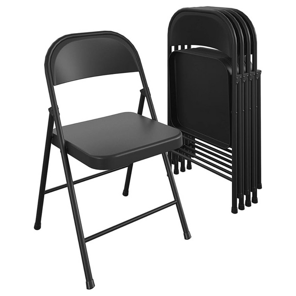 COSCO SmartFold All-Steel Folding Chairs (4-Pack)