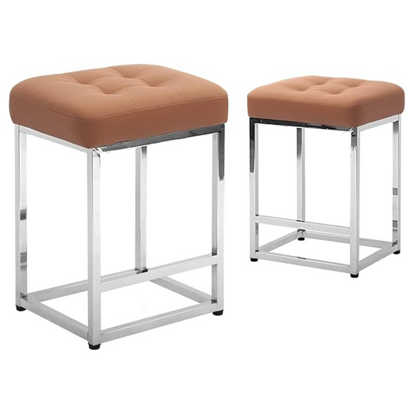 CangLong 24″ Counter Height Bar Stools, Faux Leather (Set Of 2)