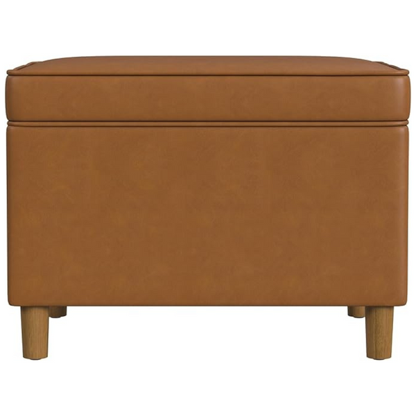 HomePop – Dinah 24″ Storage Ottoman- Carmel Faux Leather