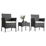 Sweetcripy Wicker Rattan 3 Pc Patio Furniture Set