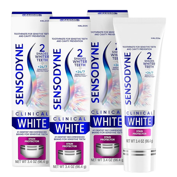 Sensodyne Clinical White Toothpaste Clinically Proven Whitening For Sensitive Teeth (3.4 Oz x 3)