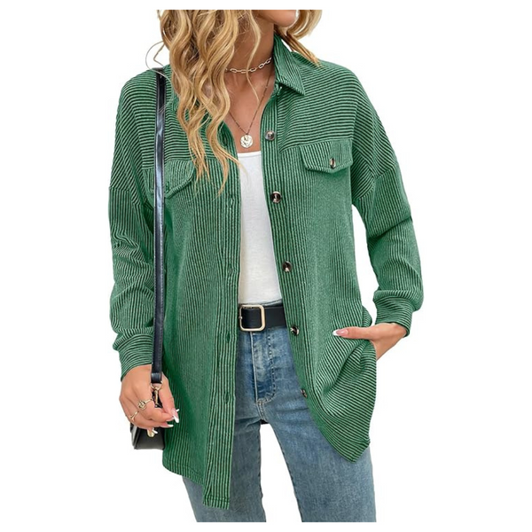 Women's Trendy Casual Ribbed Long Sleeve Blouse Tops
