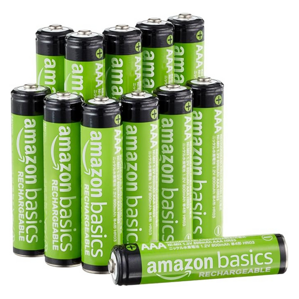 12-Pack AmazonBasics AAA NiMH 800mAh Rechargeable Battery