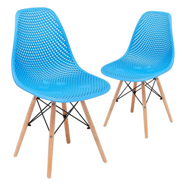 Set Of 2 CangLong Mid Century Plastic Shell Armless Side Chair