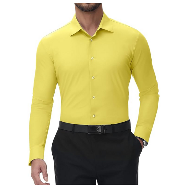 Lusead Men's High Stretch Wrinkle Free Dress Shirt