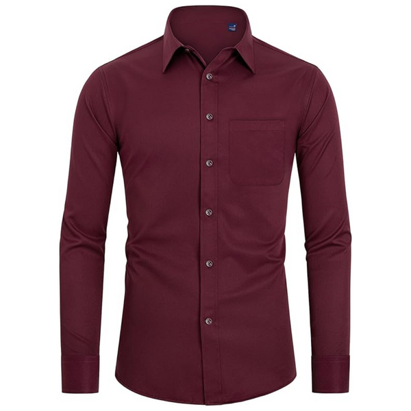 DEMEANOR Men's Long Sleeve Slim Fit Dress Shirt