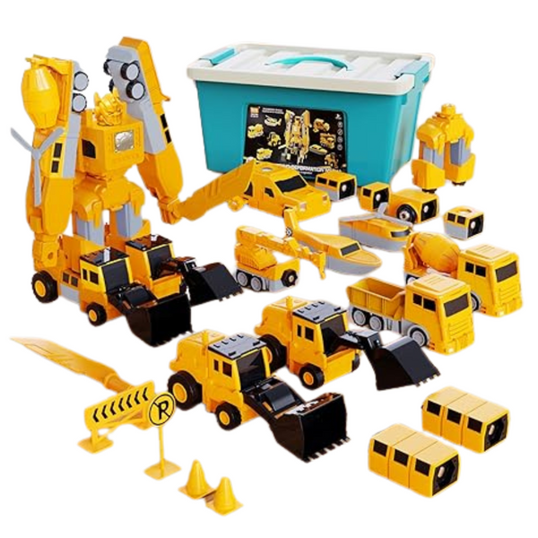 35-Piece Magnetic Engineering Car Toy Set With Storage Box