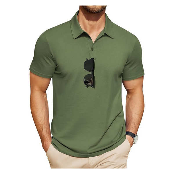 Coofandy Men's Classic Basic Polo Shirts (Army Green)