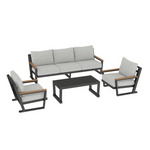 4-Piece Luxury Aluminum Deep Seating Set
