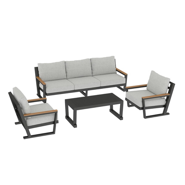 4-Piece Luxury Aluminum Deep Seating Set