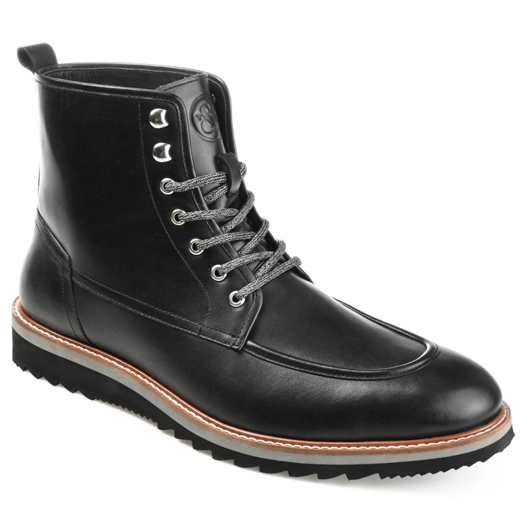 Thomas & Vine Men's Mitchell Moc Toe Ankle Boot (Black)