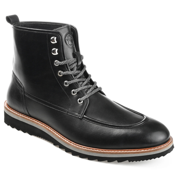 Thomas & Vine Men's Mitchell Moc Toe Ankle Boot (Black)