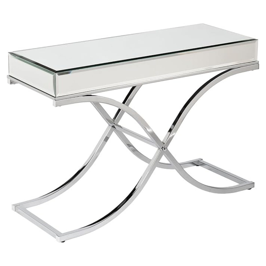 Furniture HotSpot Ava Mirrored Console Table, Chrome