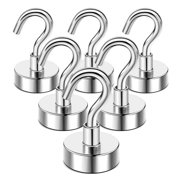 6-Pack Magnetic 30Lbs Strong Heavy Duty Cruise Magnet S-Hooks