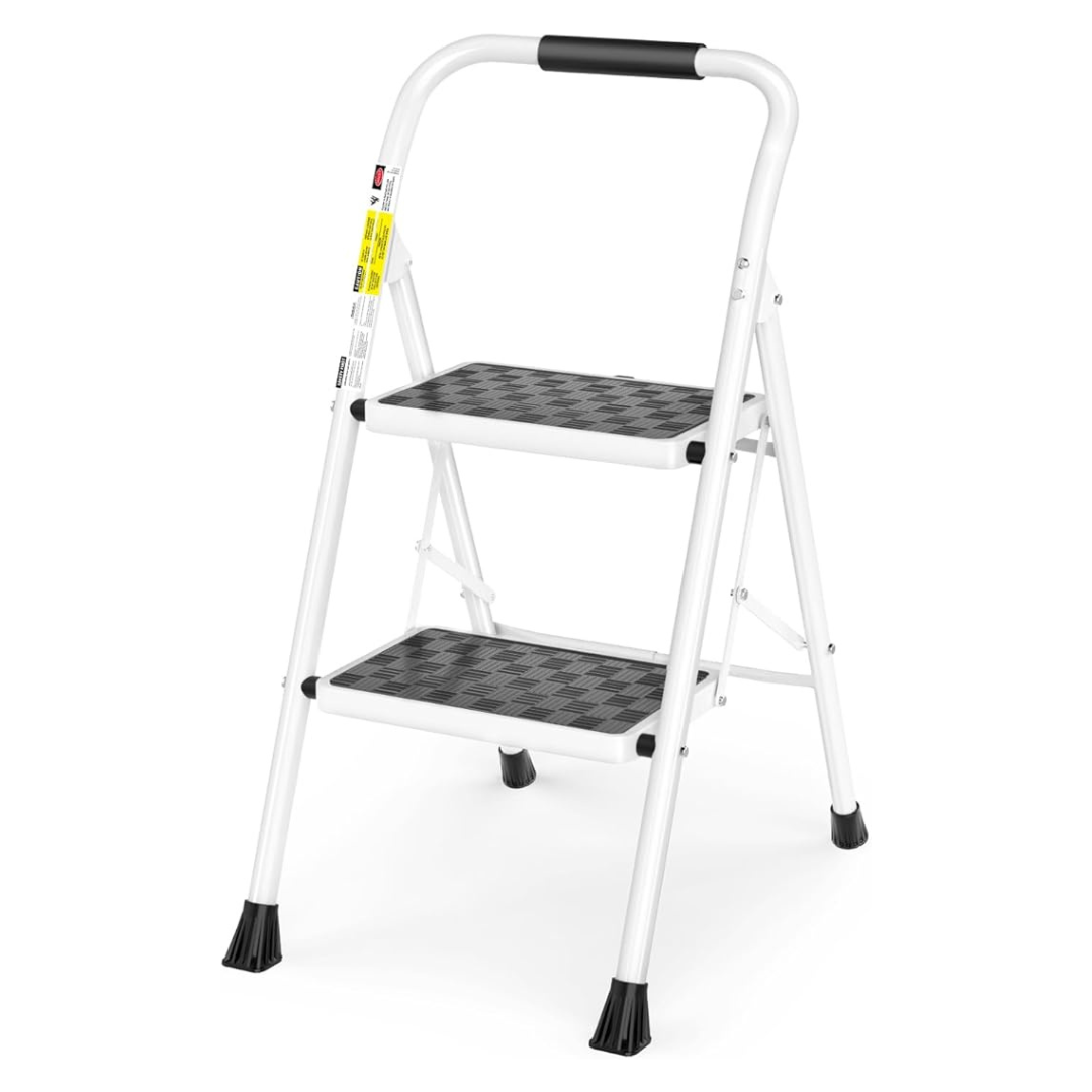 HBTower Folding 2 Step Ladder 2 Step Stool W/Cushioned Handle