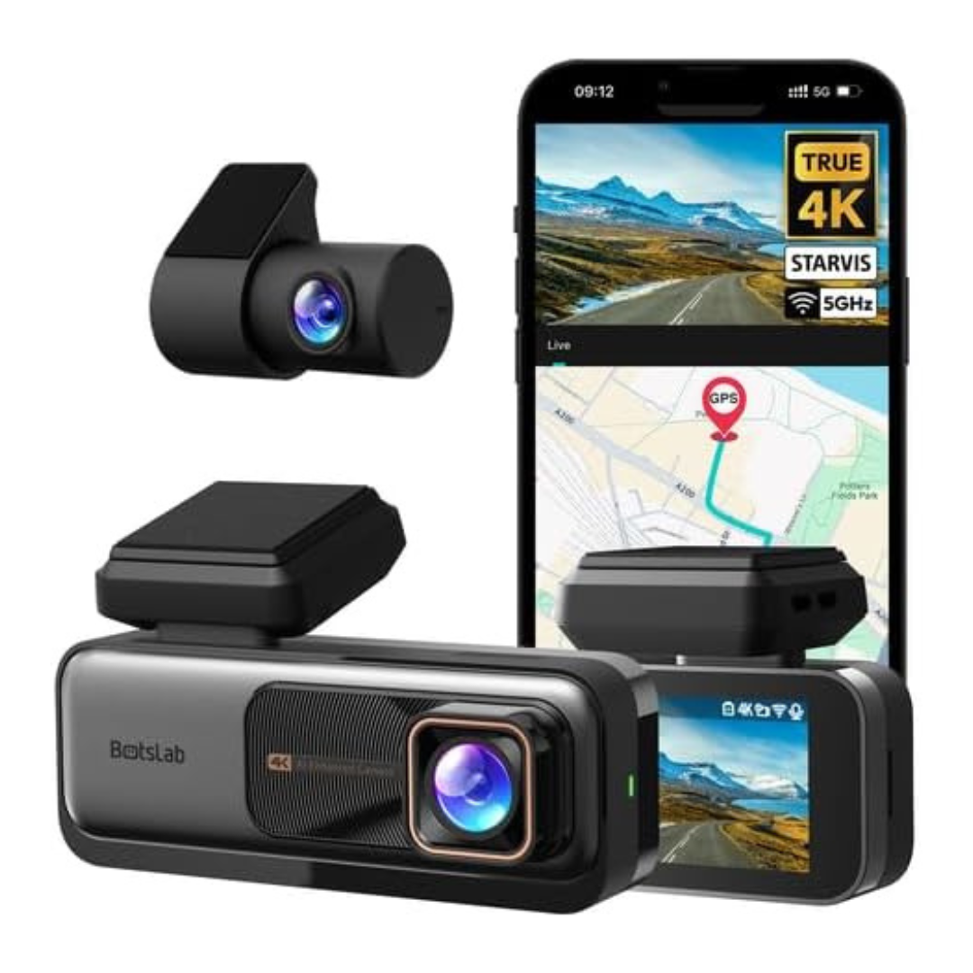 Botslab 4K Front And 2K Rear Dual Dash Cam With ADAS & 64GB Card