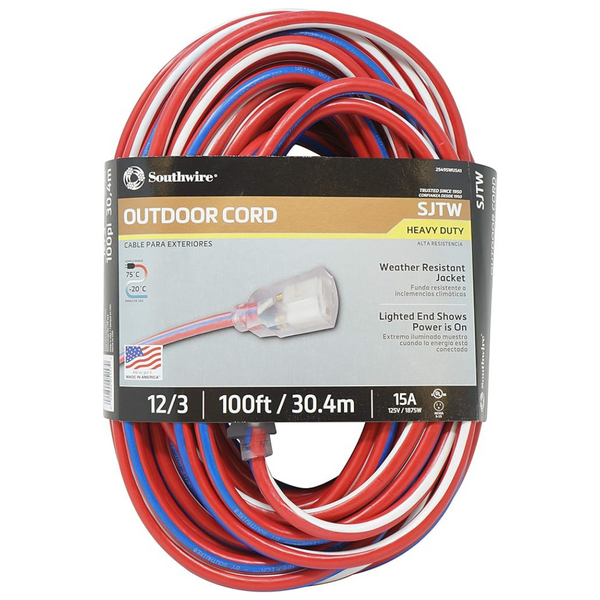 Southwire 100-Foot Contractor Grade 12/3 Extension Cord