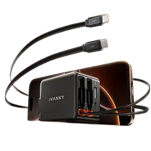 iVANKY 84W Retractable Wall Charger With Dual Cables