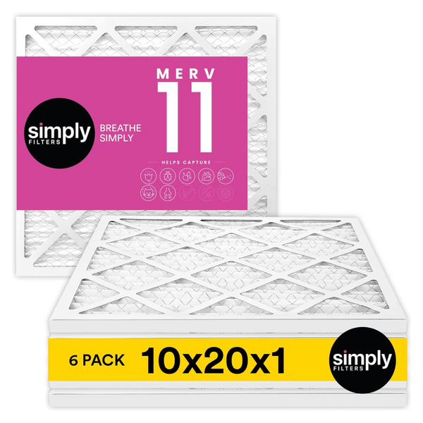 6-Pack Simply Filters 10x20x1 MERV 11, MPR 1000 Air Filter
