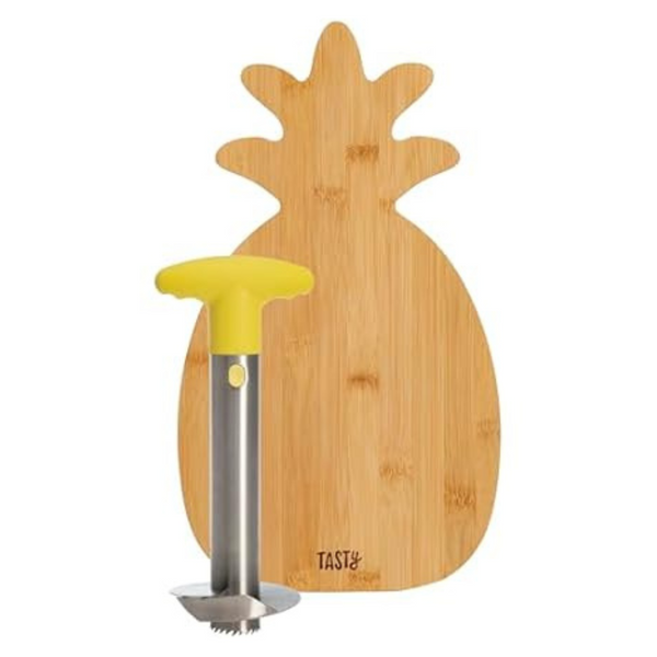 Tasty 2-Piece Pineapple Slicer and Bamboo Board Set