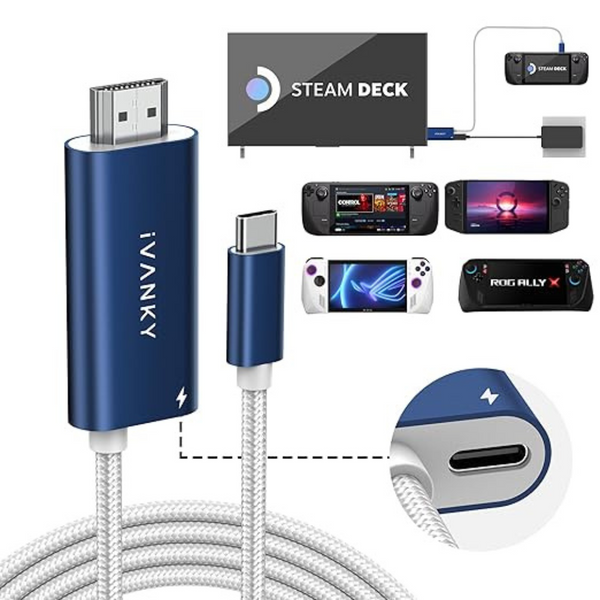 IVANKY 2-in-1 USB C to HDMI 100W 6.6ft Charging Cable Dock