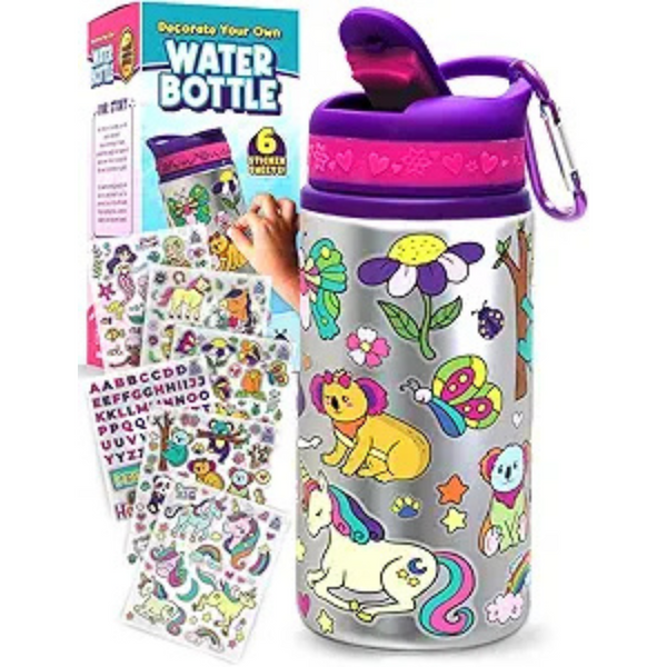 Purple Ladybug Decorate Your Own Water Bottle Kit