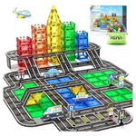 104 Pcs Magnetic Tiles Road Set