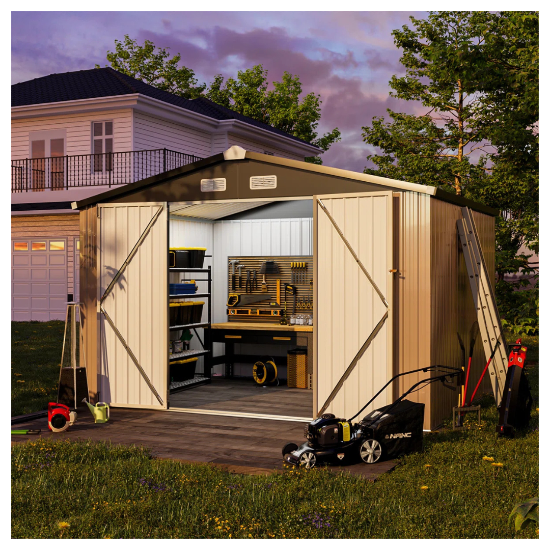 JolyDale 10 Ft. W x 8 Ft. D Metal Storage Shed
