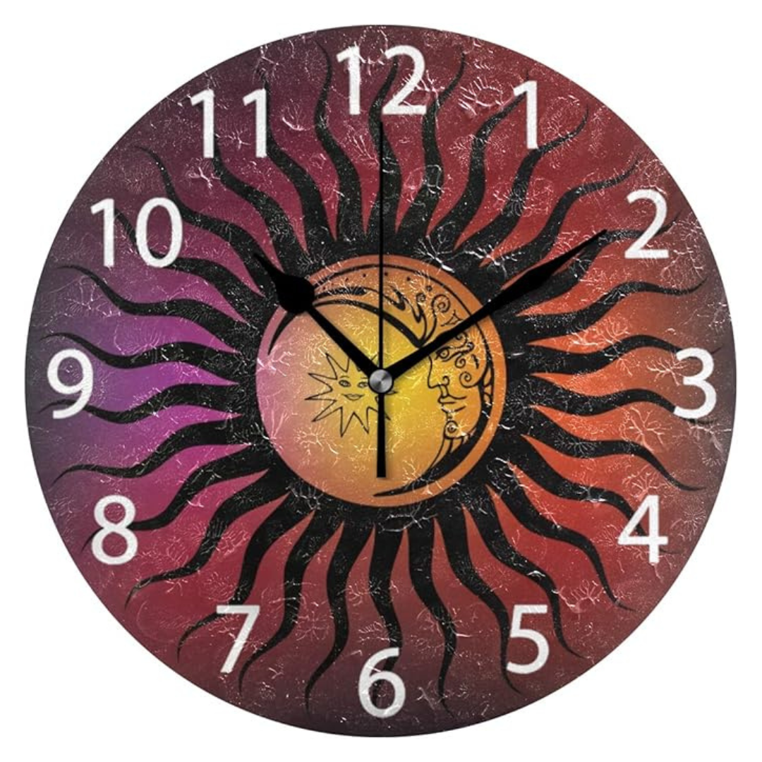 Senya Sun Or Moon Round Wall Clock