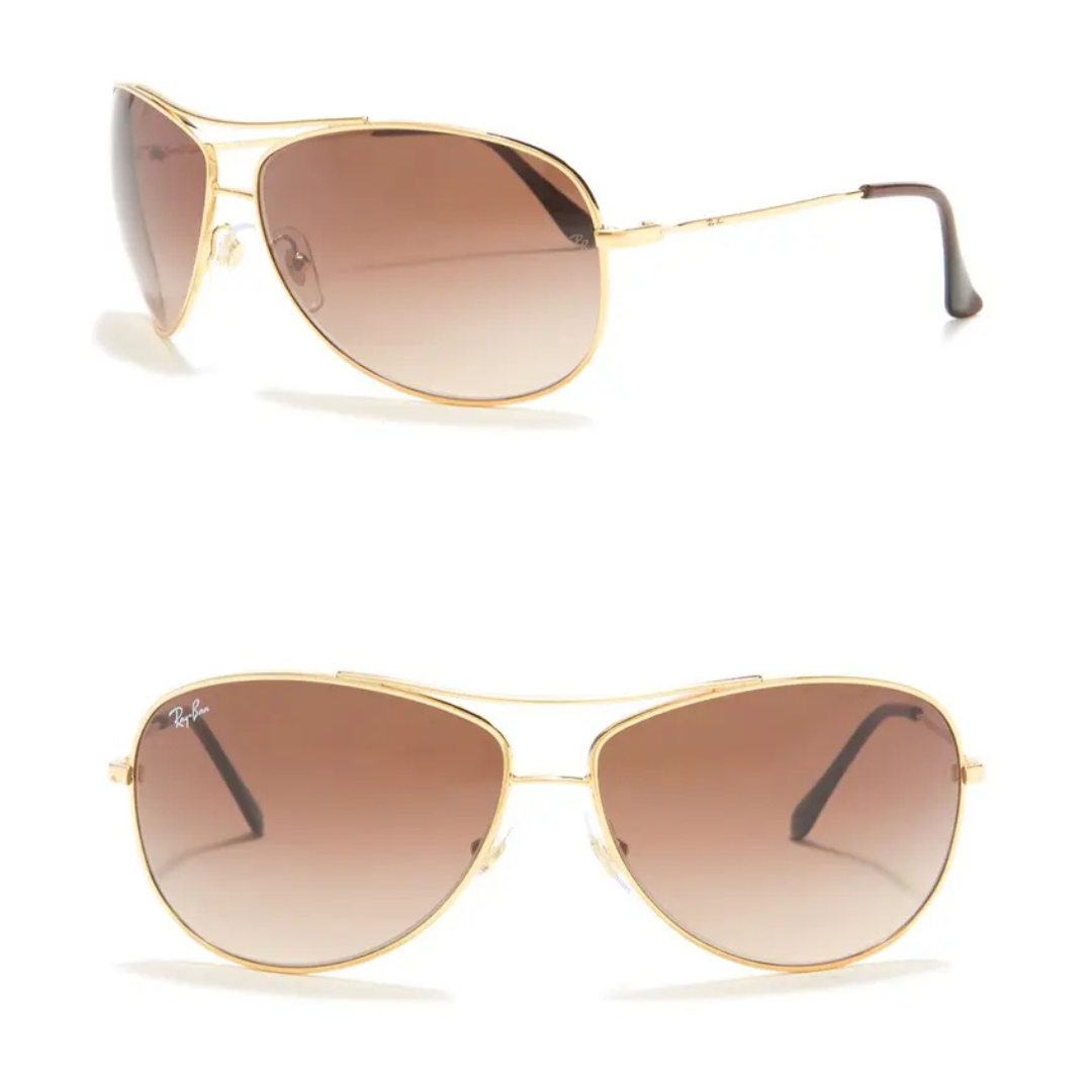 Ray-Ban 63mm Gold Frame Aviator Sunglasses