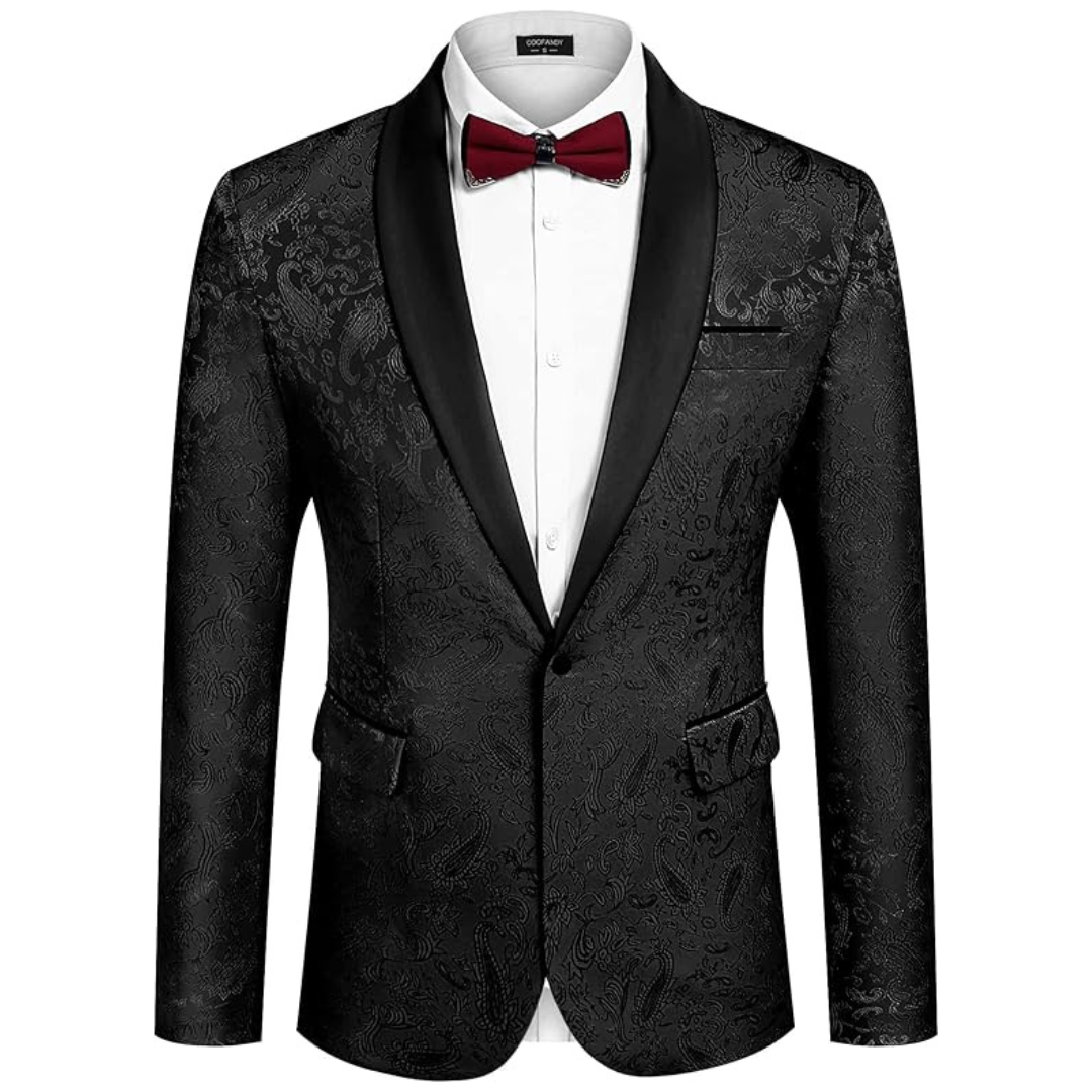 COOFANDY Men's Floral Regular Fit One Button Blazer