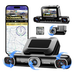360 Deg. 4-Channel 2K & 3-1080P 5G WiFi Dash Cam W/ 4 Adjustable Lenses