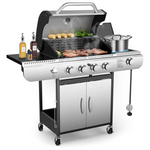 Electactic 4-Burner 42000 BTU Propane Grill With Side Burner (Stainless Steel)