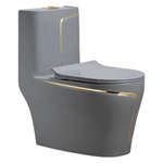 Watermony Dual-Flush Gray Silent Anti-Odor Toilet With Seat