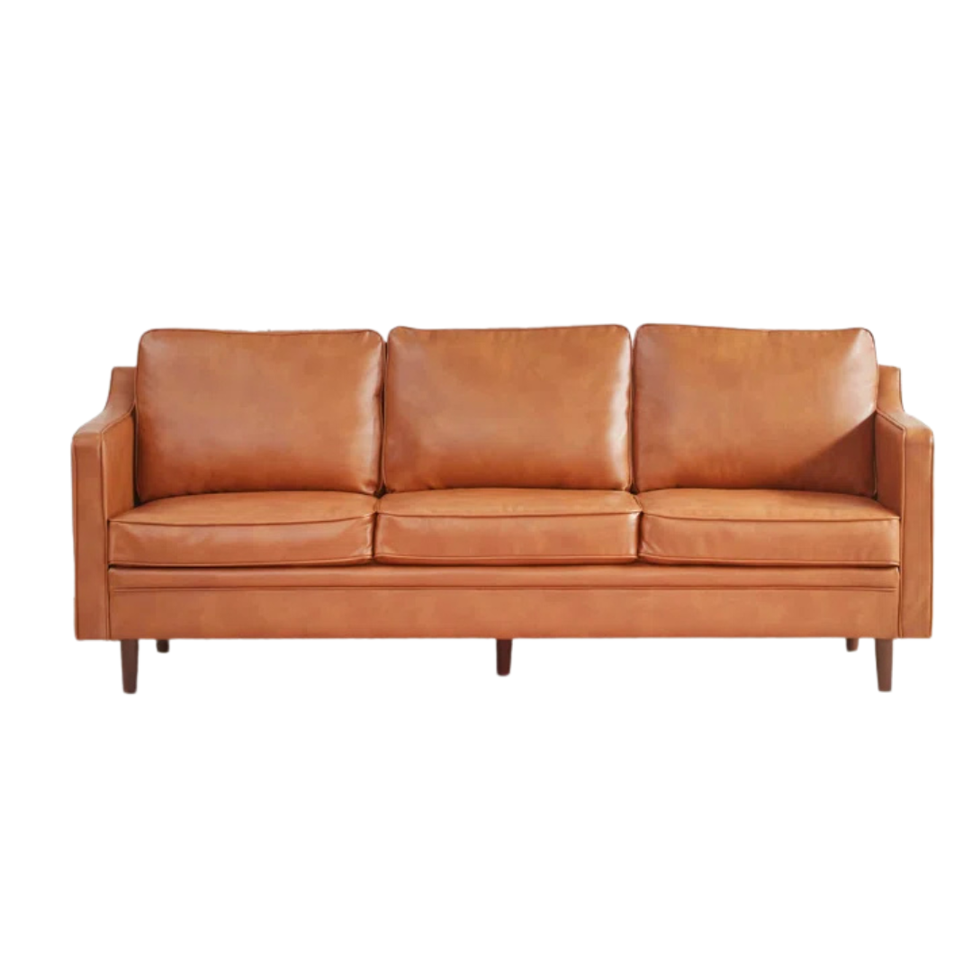 Wade Logan Azleigh 80.31'' Faux Leather Square Arm Sofa