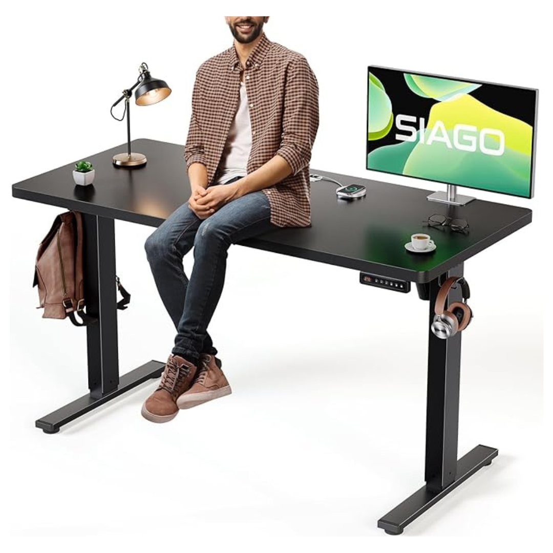 Siago Electric 48" x 24" Standing Desk With Cable Management