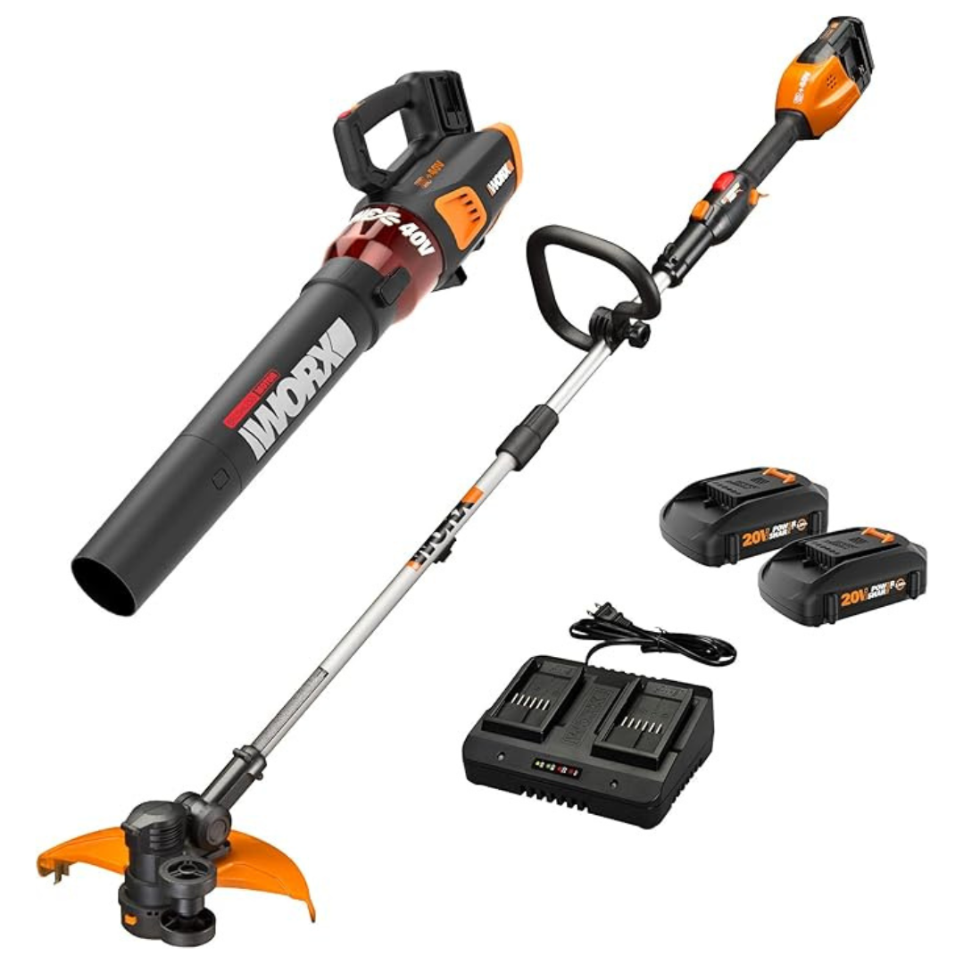 WORX 40V 13" Cordless String Trimmer & Turbine Leaf Blower Combo Kit