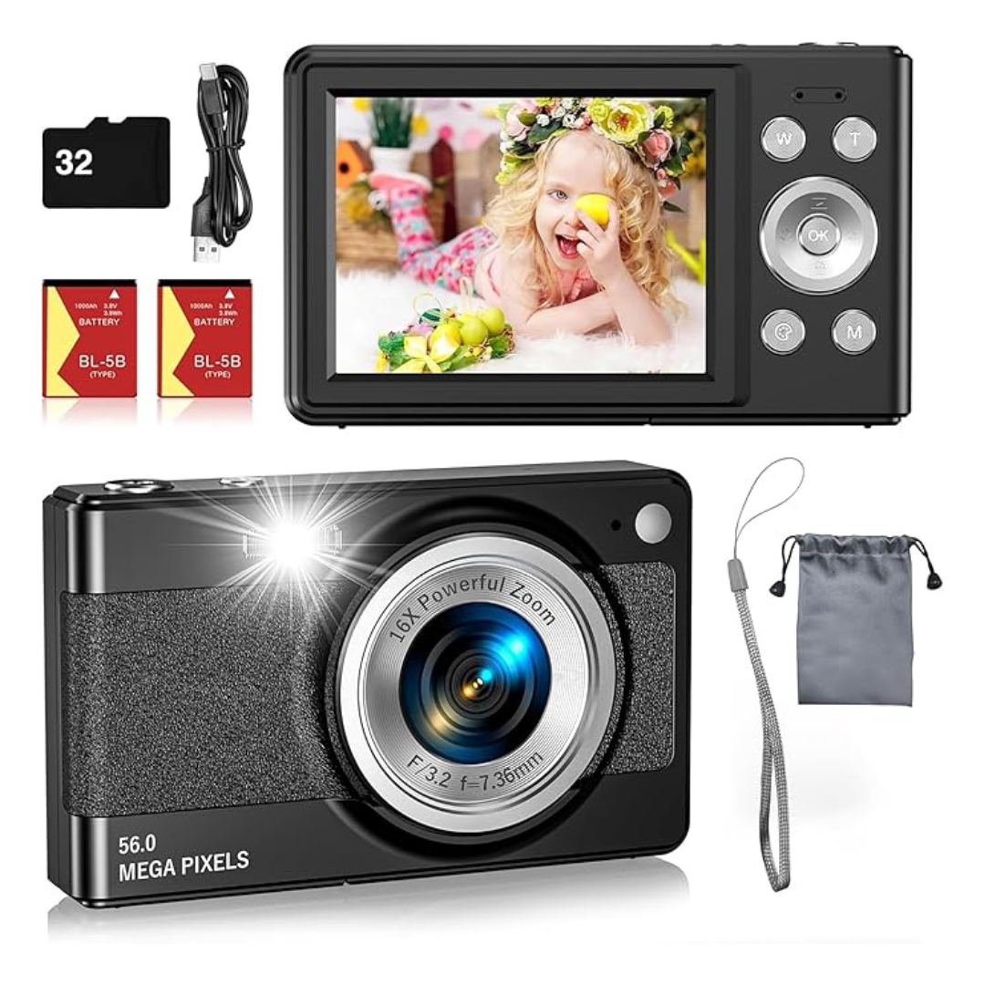 Fleafer c15 56MP Full HD 1080p 16X Zoom Digital Camera w/ 32GB TF Card