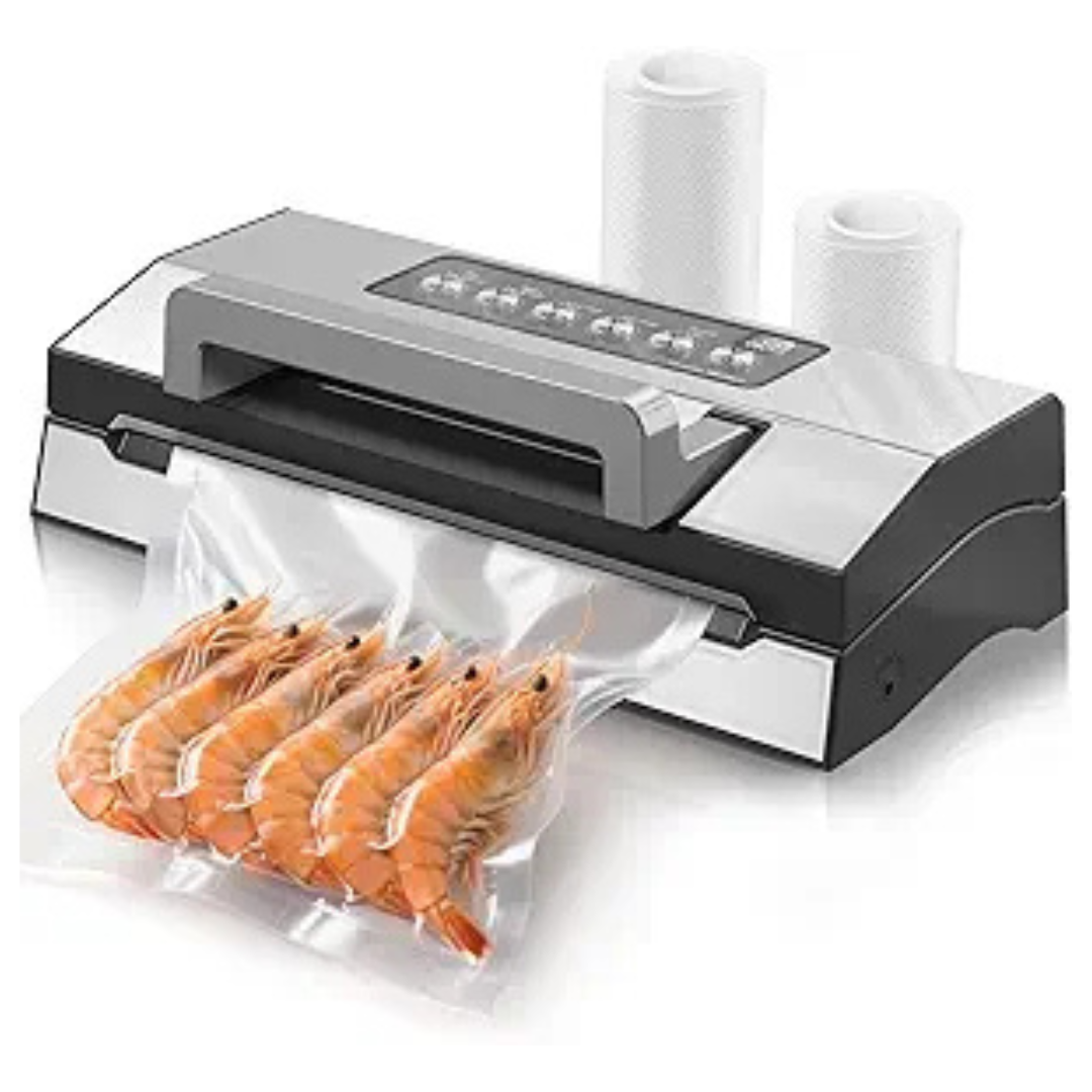 Dry & Moist Modes Food Vacuum Sealer Machine W/ Built-In Bag Storage
