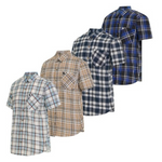 4-Pack Black Horse Men's Plaid Button Up Shirt