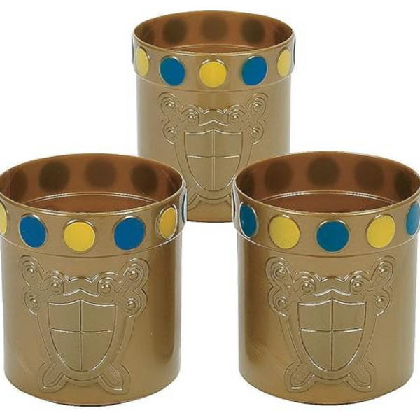 Set Of 12 Fun Express Knight Party Mugs With Jewel Rim