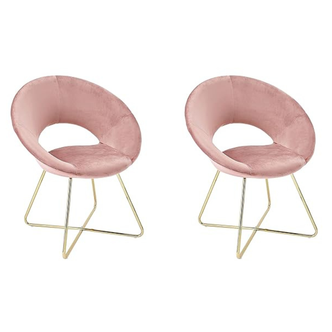 Set of 2 CangLong Modern Velvet Accent Upholstered Lounge Chairs