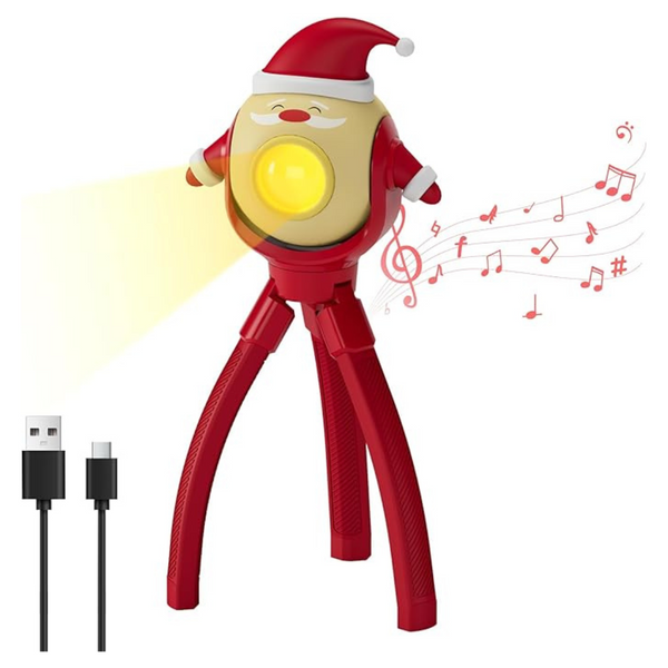 Kids Santa Claus Rechargeable LED Flashlight with 8 Songs (2 Style)