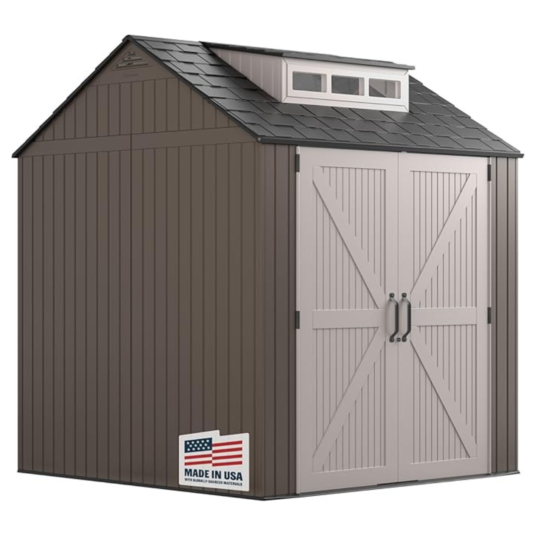 7' x 7' Rubbermaid Large Resin Outdoor Storage Shed With Floor (2 Colors)