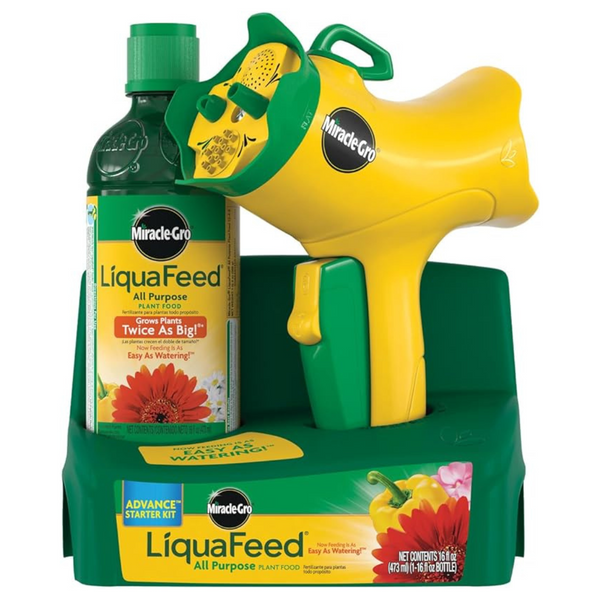 Miracle-Gro LiquaFeed All Purpose Plant Food Advance Starter Kit, One 16 Oz. Plant Food And One Feeder