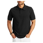 Hanes Men's X-Temp Short Sleeve Polo Shirt (Black Or White)