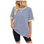 Women's Oversized Striped Short Sleeve T Shirts