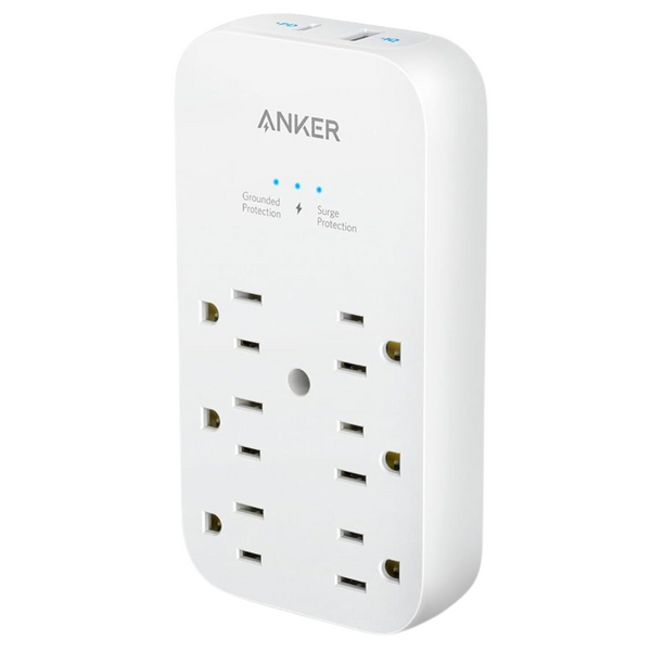 Anker Outlet Extender And Wall Charger With 6 Outlets & 2 USB Ports