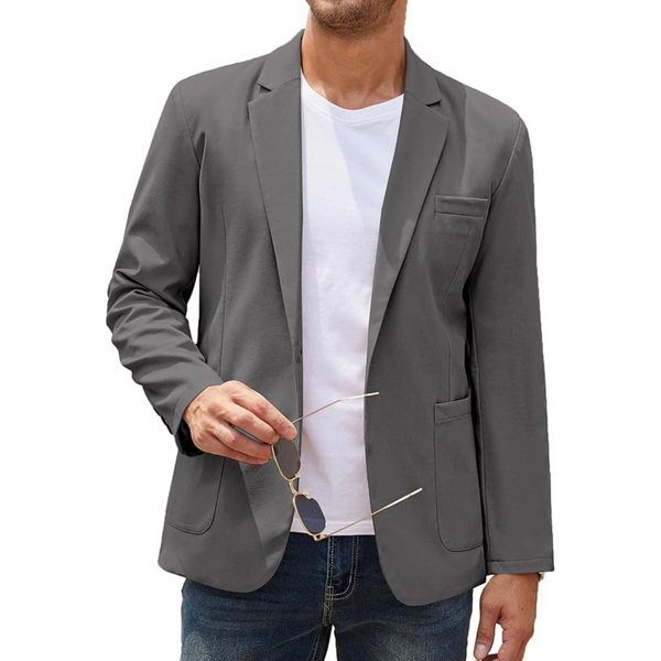 COOFANDY Men's Casual Linen One Button Blazer