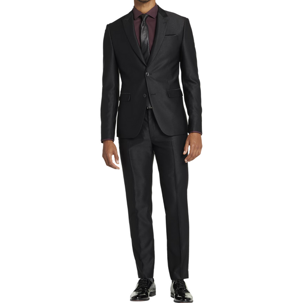 Egara Skinny Fit Peak Lapel Shiny Suit Jacket